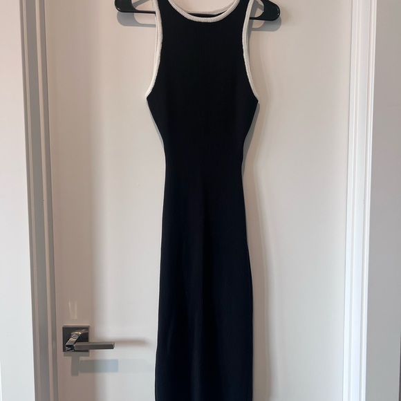 Black and White Cut Out Sweater Dress - Picture 3 of 4